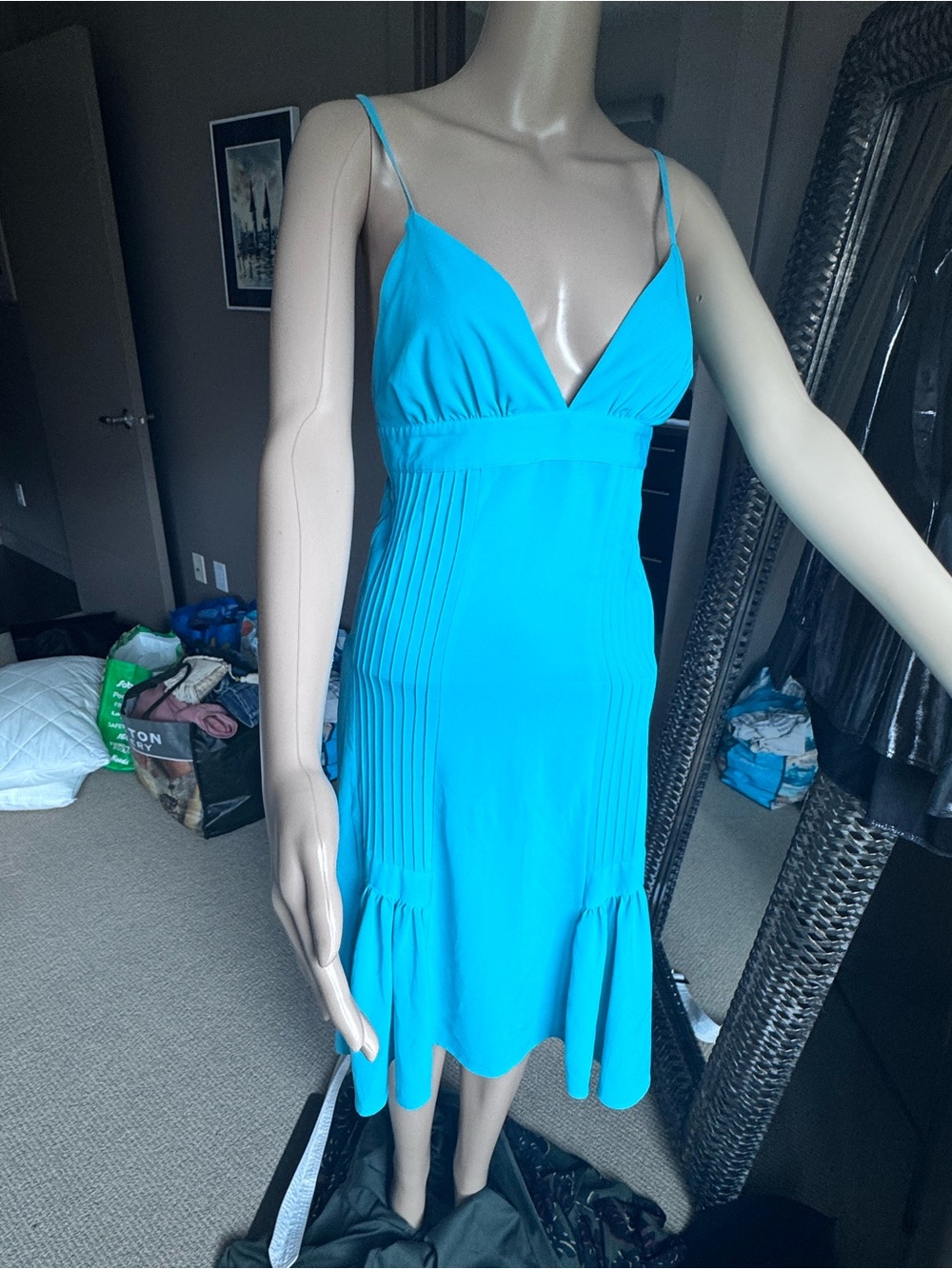 Turquoise Blue Spaghetti-Strap Dress
